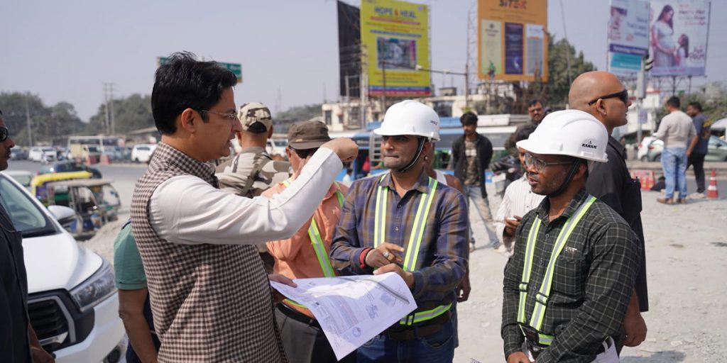 Bista inspects construction work