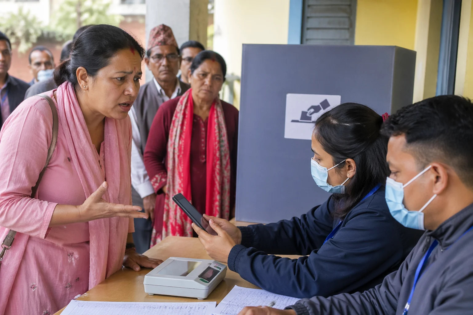 Read more about the article राजगञ्जमा नक्कली मतदानको आरोप: ‘पहिल्यै भोट हालिएको’ भन्दै महिला मतदाता आक्रोशित