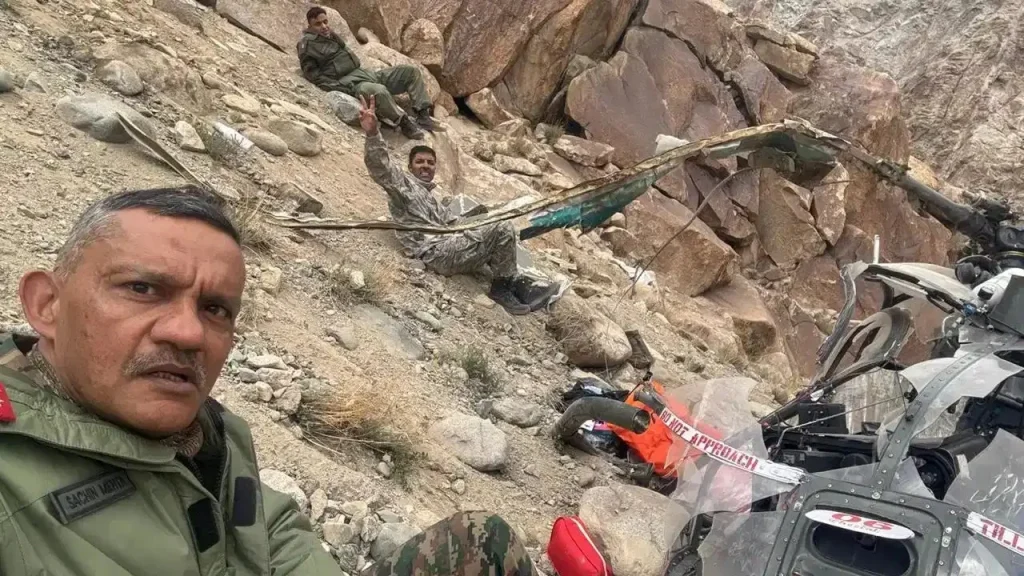Indian Army Helicopter crash Ladakh