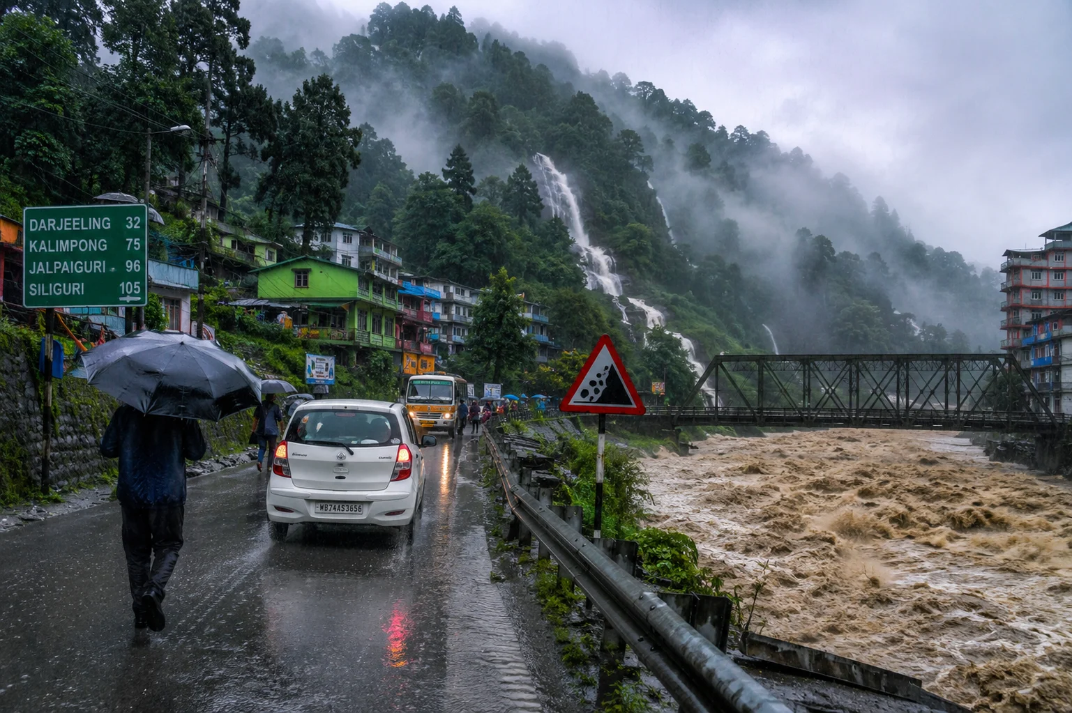 उत्तर बंगालमा चार दिनसम्म भारी वर्षाको चेतावनी, दार्जिलिङ–कालिम्पोङमा रेड अलर्ट